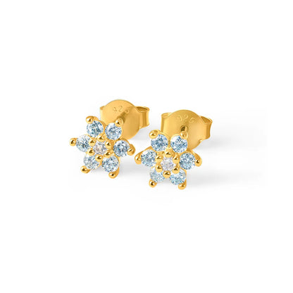 Custom Minimalist Birthstone Flower Earrings