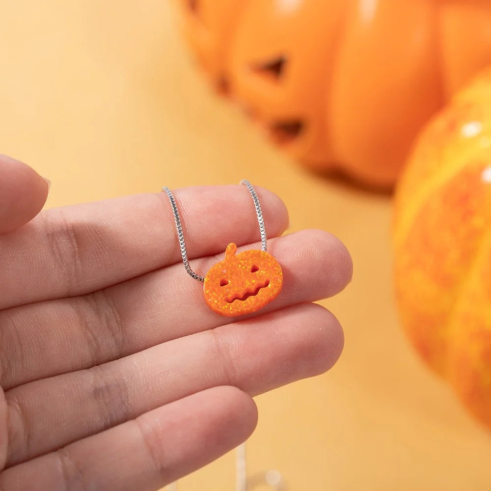 Dainty Halloween Opal Necklaces