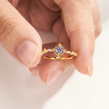 Personalized Dainty Birthstone Ring