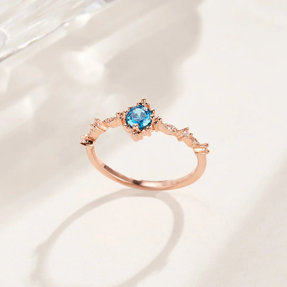 Personalized Dainty Birthstone Ring