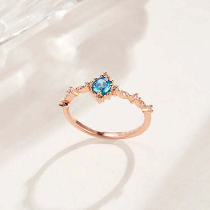 Personalized Dainty Birthstone Ring