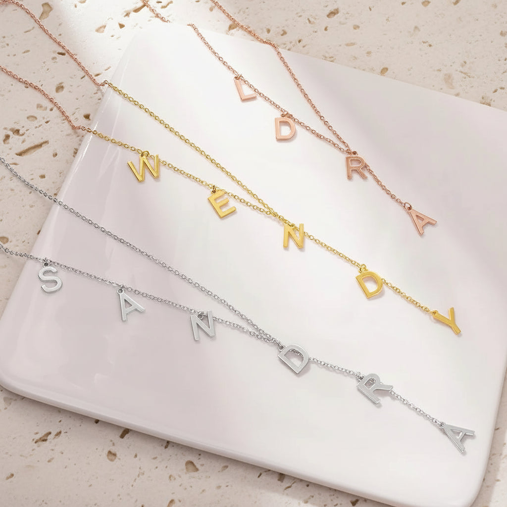 Custom Initials Lariat Name Necklace