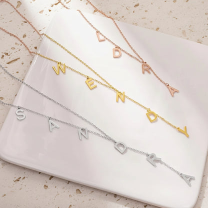 Custom Initials Lariat Name Necklace