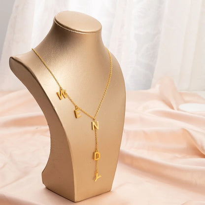 Custom Initials Lariat Name Necklace