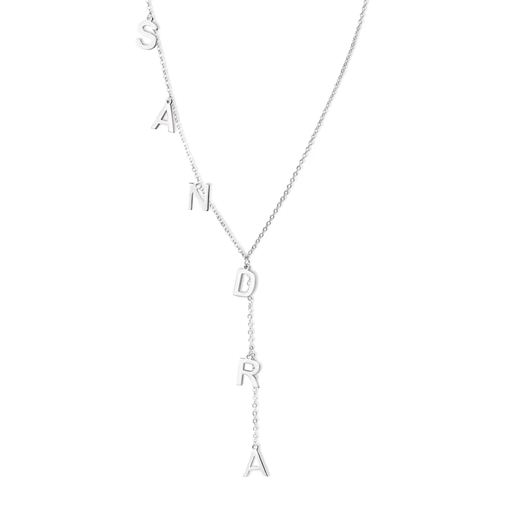 Custom Initials Lariat Name Necklace