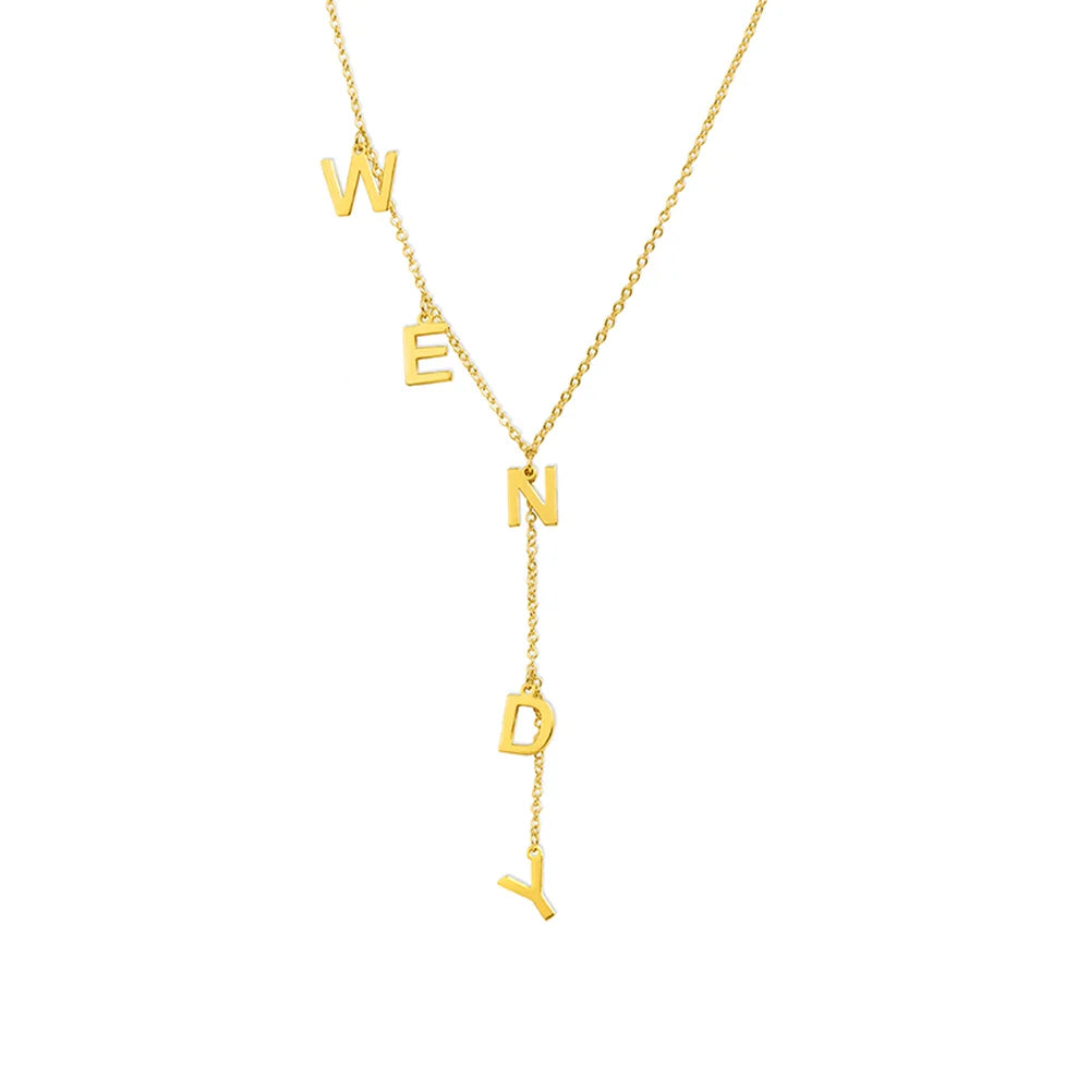Custom Initials Lariat Name Necklace