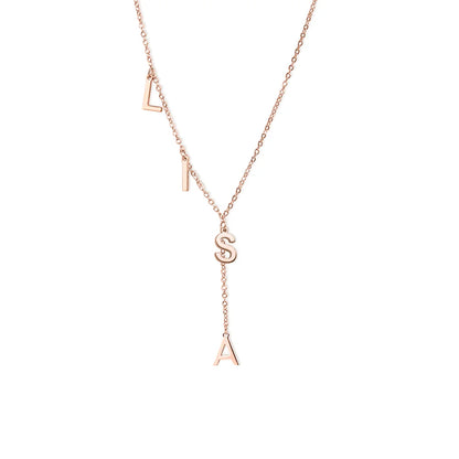 Custom Initials Lariat Name Necklace