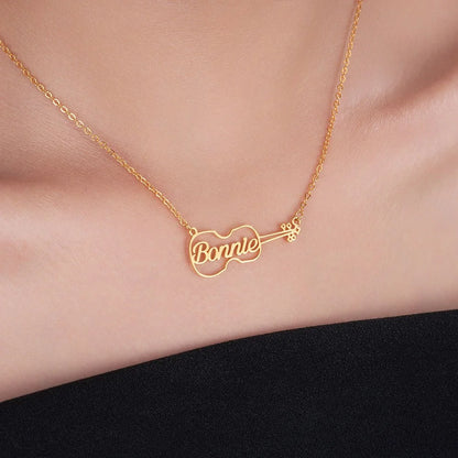 Personalized Name Violin Necklace