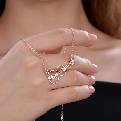 Personalized Name Violin Necklace