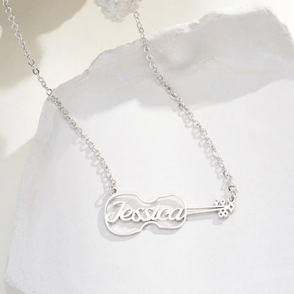 Personalized Name Violin Necklace