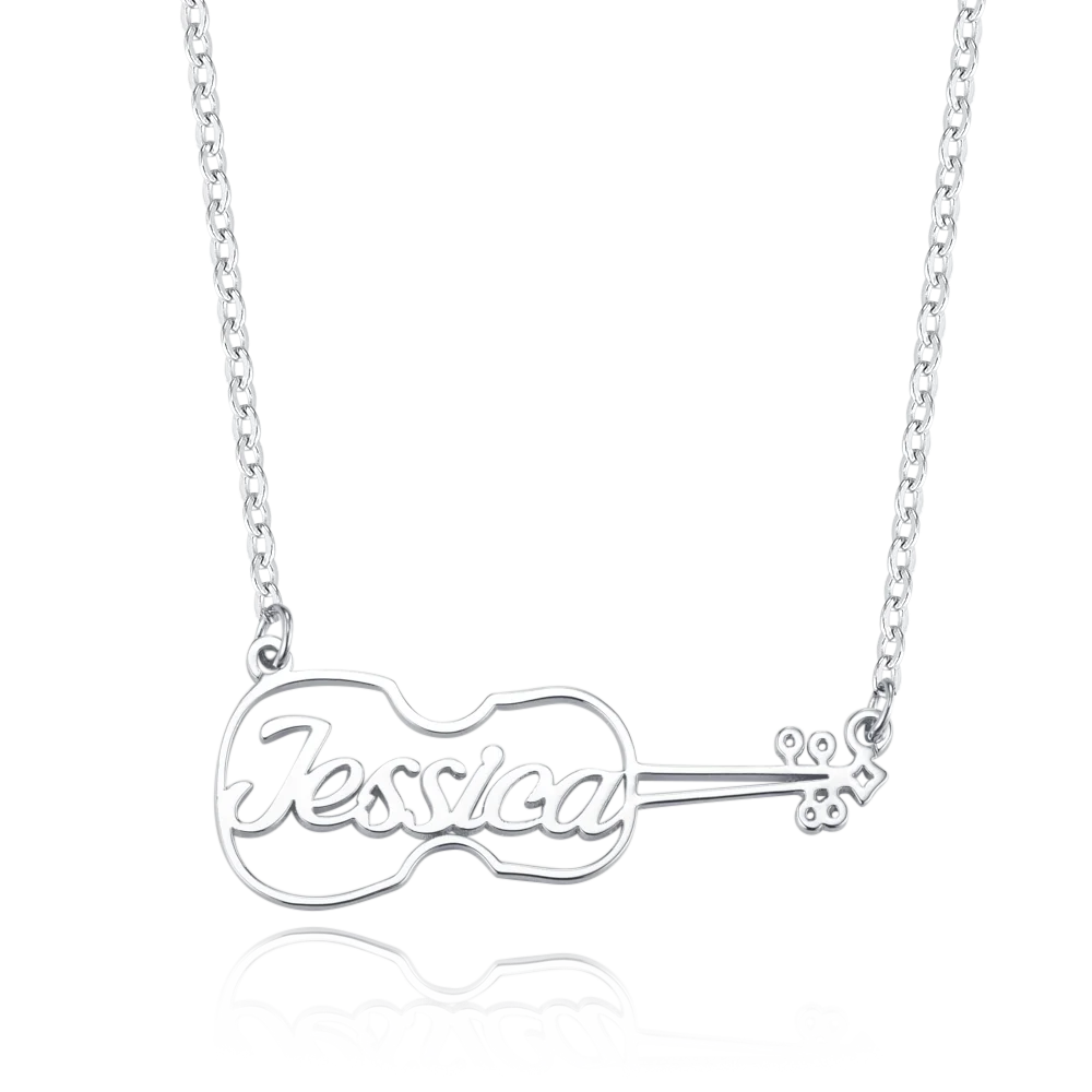 Personalized Name Violin Necklace