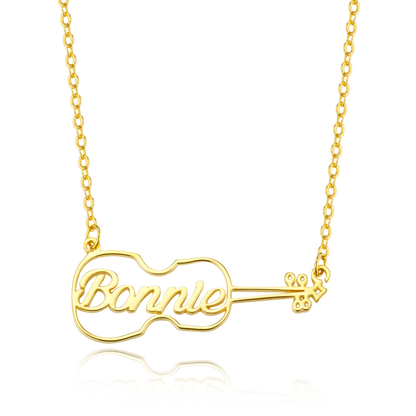 Personalized Name Violin Necklace