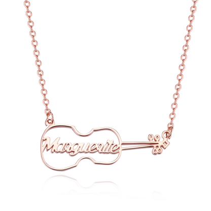 Personalized Name Violin Necklace