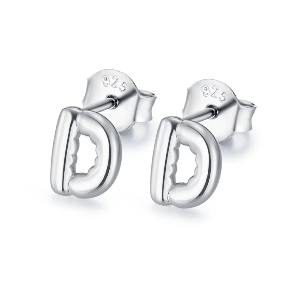 Custom Bubble Initial Letters Stud Earrings