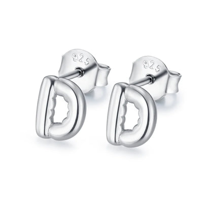 Custom Bubble Initial Letters Stud Earrings