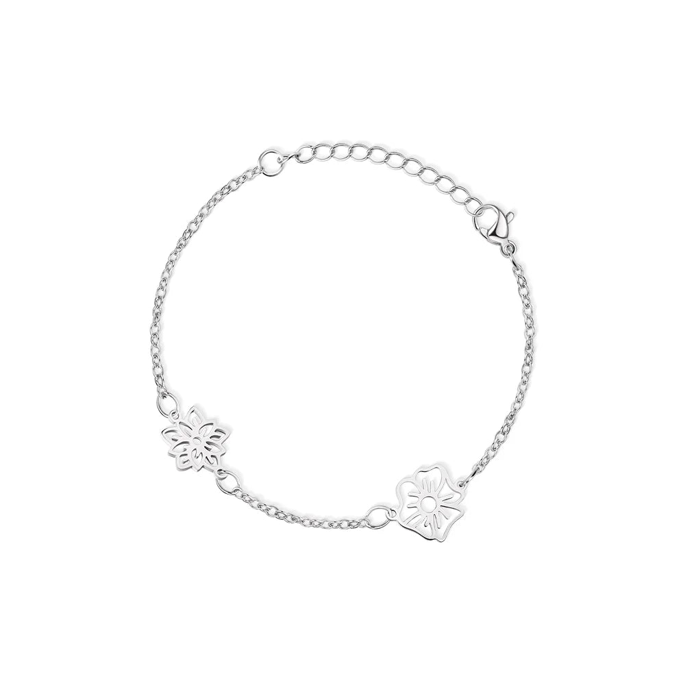 Birth Flowers & Birthstones Chain Bracelet
