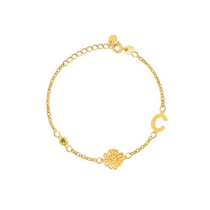 Birth Flowers & Birthstones Chain Bracelet