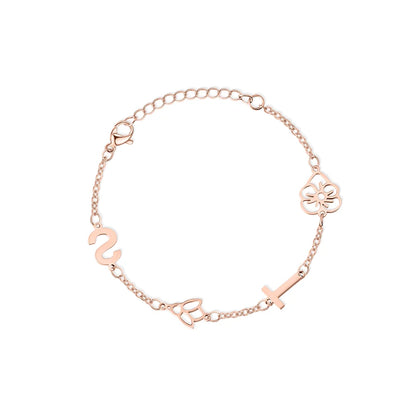 Birth Flowers & Birthstones Chain Bracelet