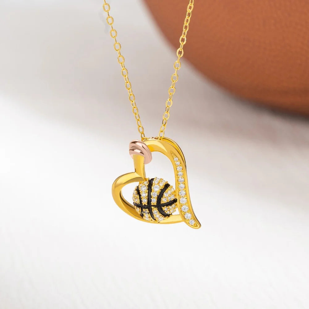 Custom Ball Sports Heart Necklace