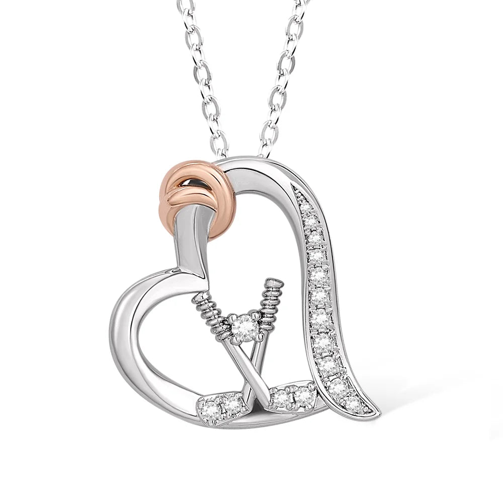 Custom Ball Sports Heart Necklace