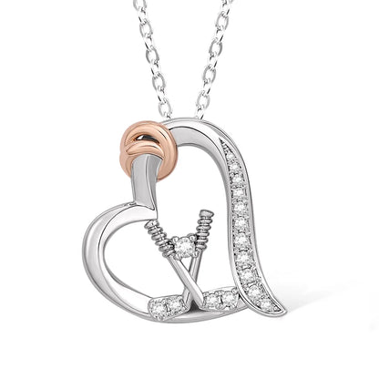 Custom Ball Sports Heart Necklace