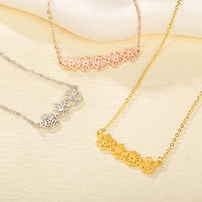 Custom Combined 1-8 Birth Flower Necklace