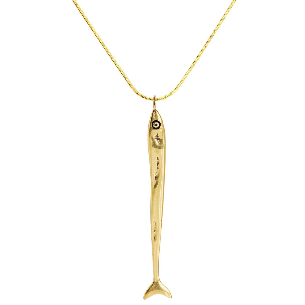 Sardine Fish Pendant Necklace