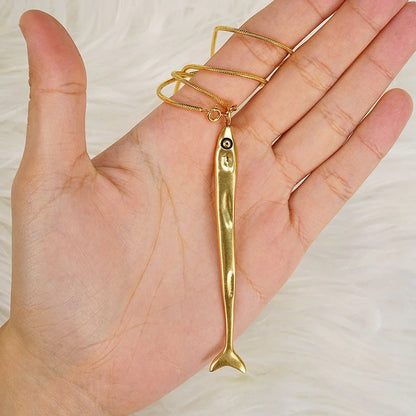 Sardine Fish Pendant Necklace