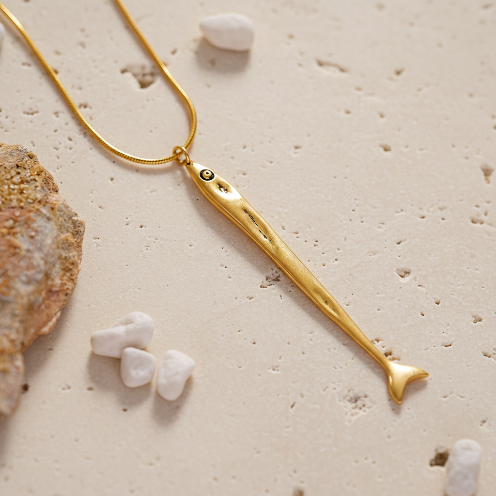 Sardine Fish Pendant Necklace