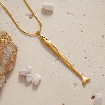 Sardine Fish Pendant Necklace