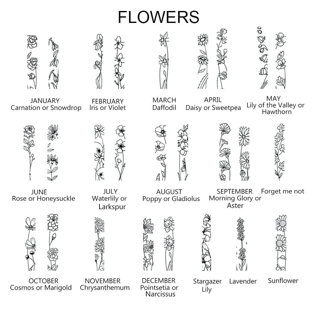 Engraved Bar Birth Flower Urn Necklace