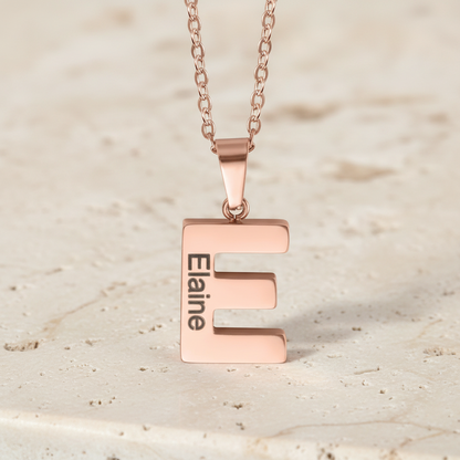 Initial Letter Urn Necklace with Engraved Name