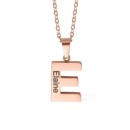 Initial Letter Urn Necklace with Engraved Name