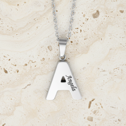 Initial Letter Urn Necklace with Engraved Name