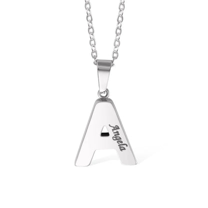 Initial Letter Urn Necklace with Engraved Name