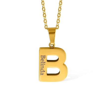 Initial Letter Urn Necklace with Engraved Name