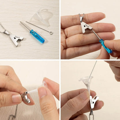 Initial Letter Urn Necklace with Engraved Name