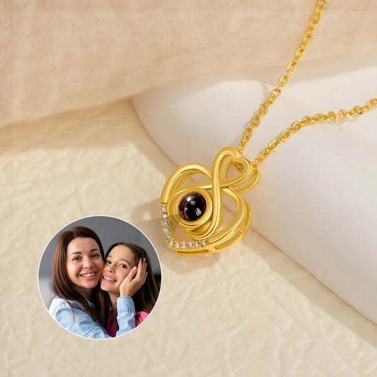 Custom Hearts Photo Projection Necklace
