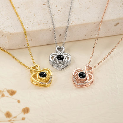 Custom Hearts Photo Projection Necklace