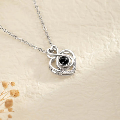 Custom Hearts Photo Projection Necklace