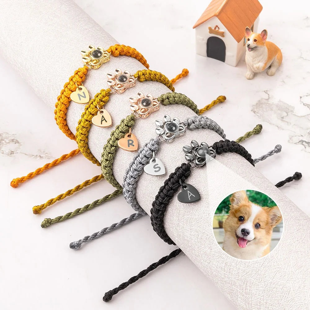 Personalized Pet Paw Projection Bracelet