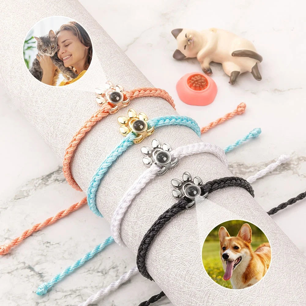Personalized Pet Paw Projection Bracelet