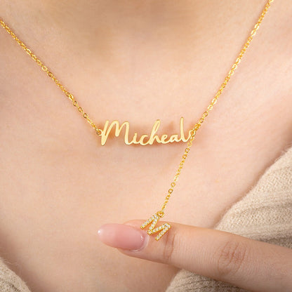 Custom Dangle Name Necklace Initial