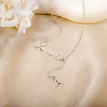 Custom Dangle Name Necklace Initial