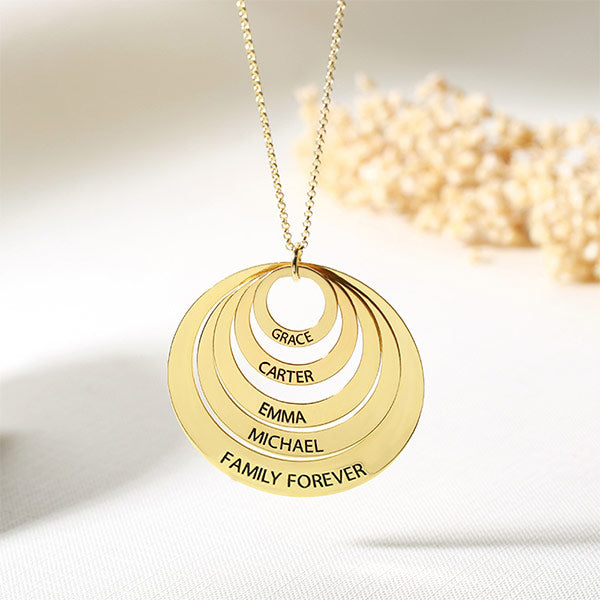 Engraved Family Name Necklace 925 Sterling Silver