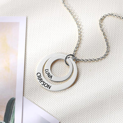 Engraved Family Name Necklace 925 Sterling Silver