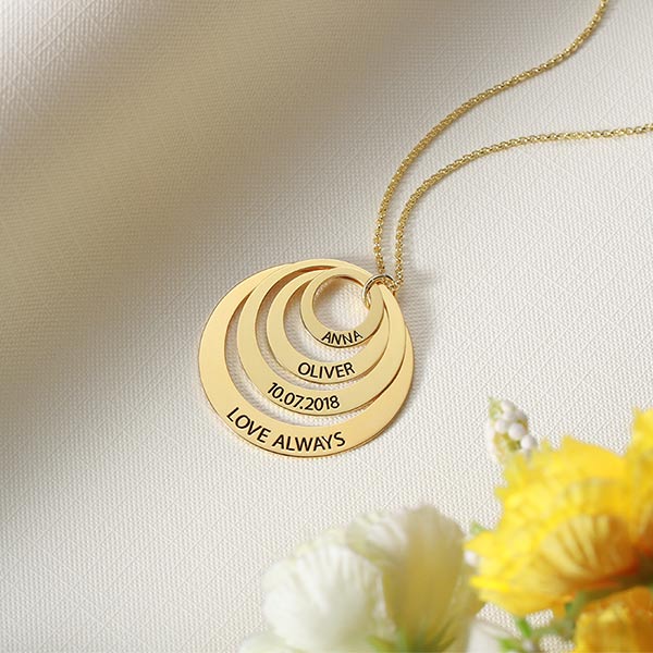 Engraved Family Name Necklace 925 Sterling Silver