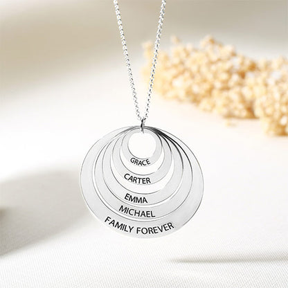 Engraved Family Name Necklace 925 Sterling Silver