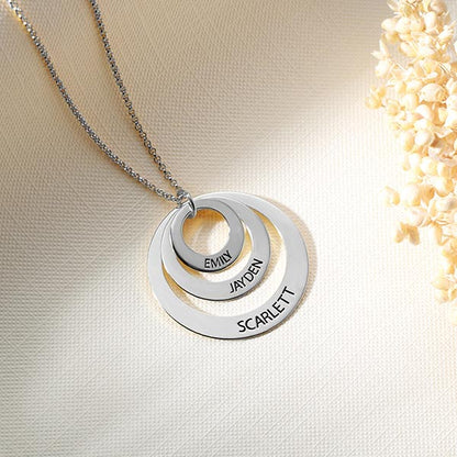Engraved Family Name Necklace 925 Sterling Silver