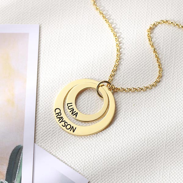Engraved Family Name Necklace 925 Sterling Silver